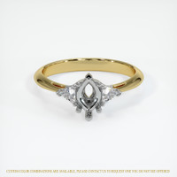 14K White & Yellow Three Stone Ring Setting Image