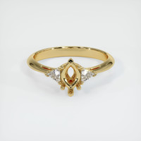 10K Yellow Gold Three Stone Ring Setting Image