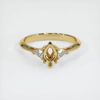 14K Yellow Gold Three Stone Ring Setting Image