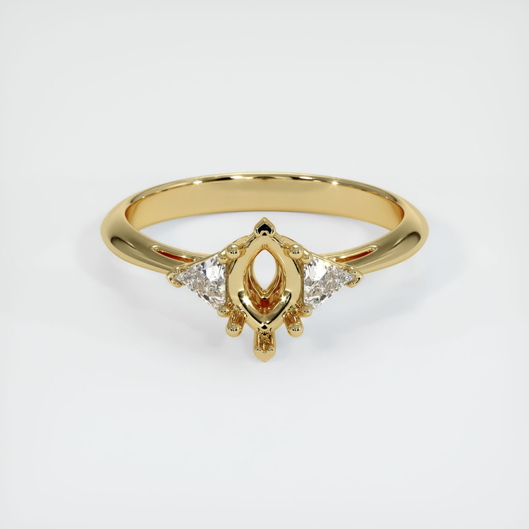 14K Yellow Gold Three Stone Ring Setting