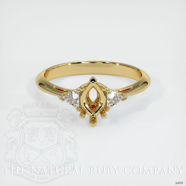 14K Yellow Gold Three Stone Ring Setting