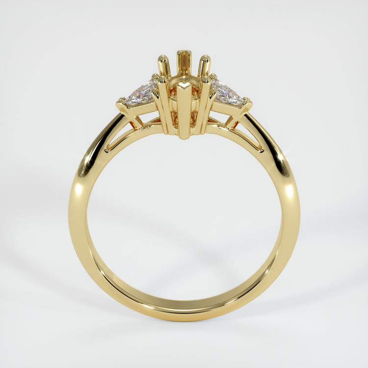 14K Yellow Gold Three Stone Ring Setting