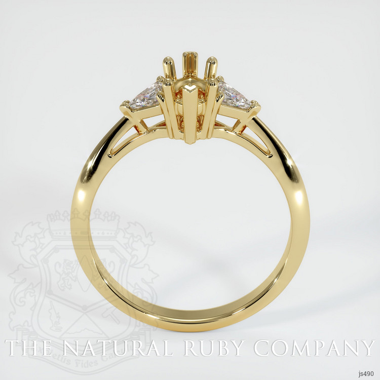 14K Yellow Gold Three Stone Ring Setting