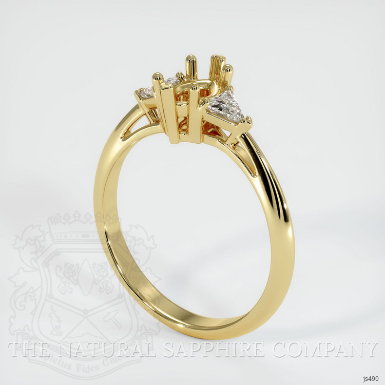 18K Yellow Gold Three Stone Ring Setting