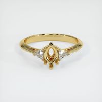 18K Yellow Gold Three Stone Ring Setting Image