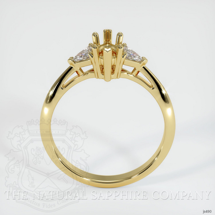 18K Yellow Gold Three Stone Ring Setting