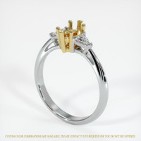 18K Yellow & White Three Stone Ring Setting Image