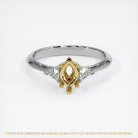 18K Yellow & White Three Stone Ring Setting Image