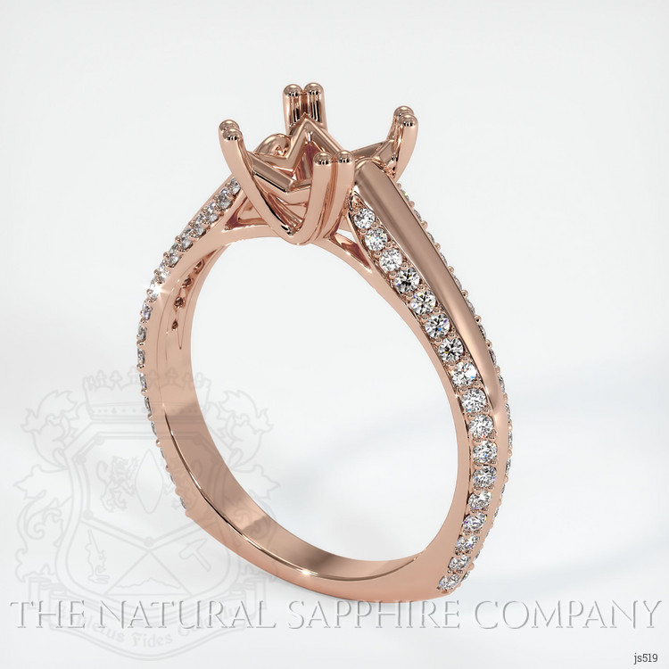 14K Rose Gold Pave Ring Setting