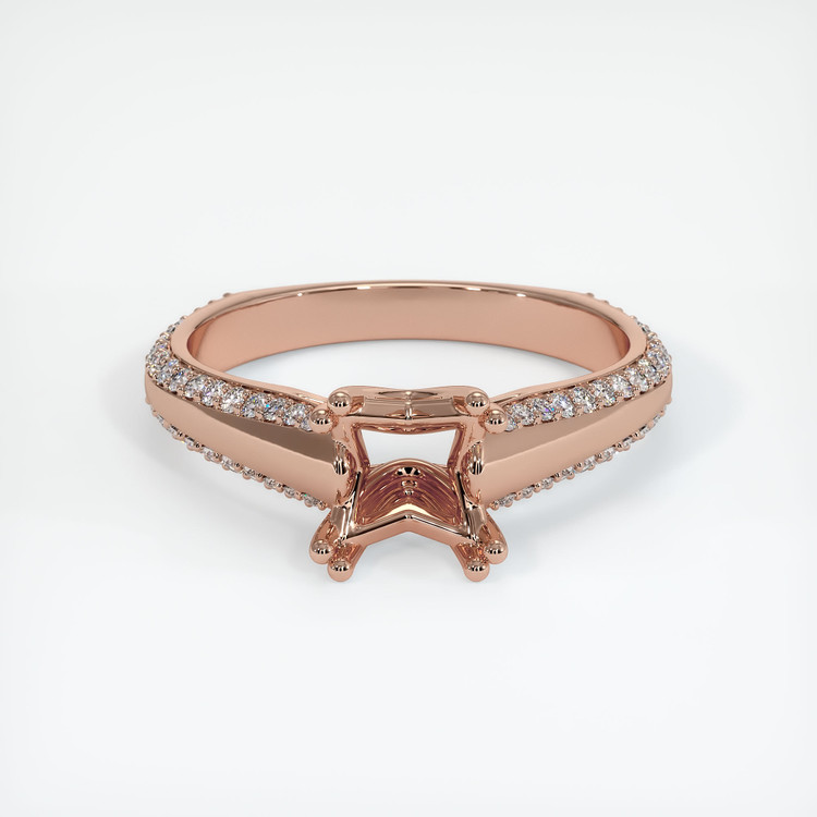 14K Rose Gold Pave Ring Setting