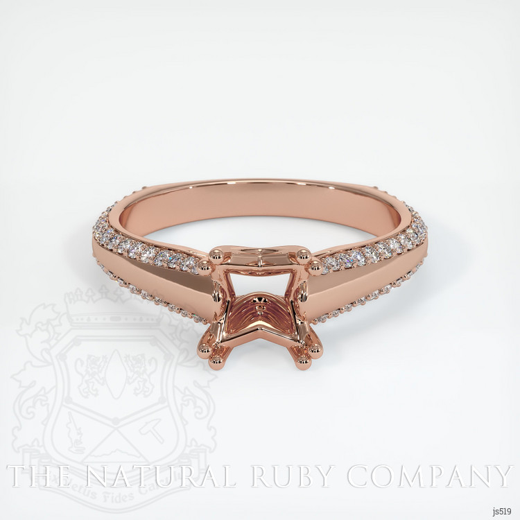 14K Rose Gold Pave Ring Setting