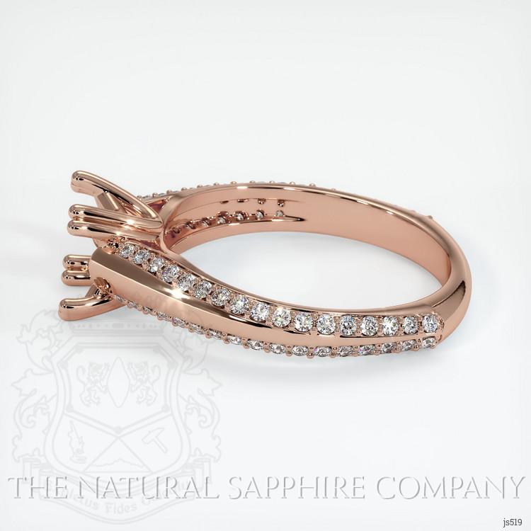 14K Rose Gold Pave Ring Setting