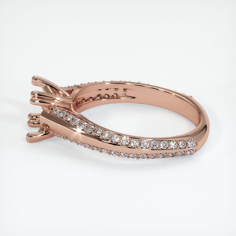 14K Rose Gold Pave Ring Setting