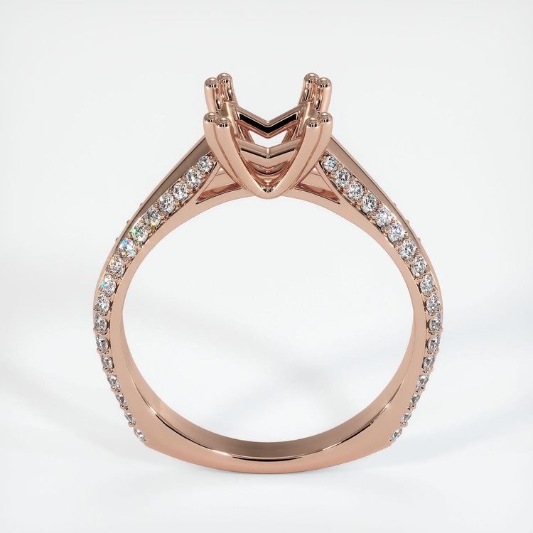 14K Rose Gold Pave Ring Setting