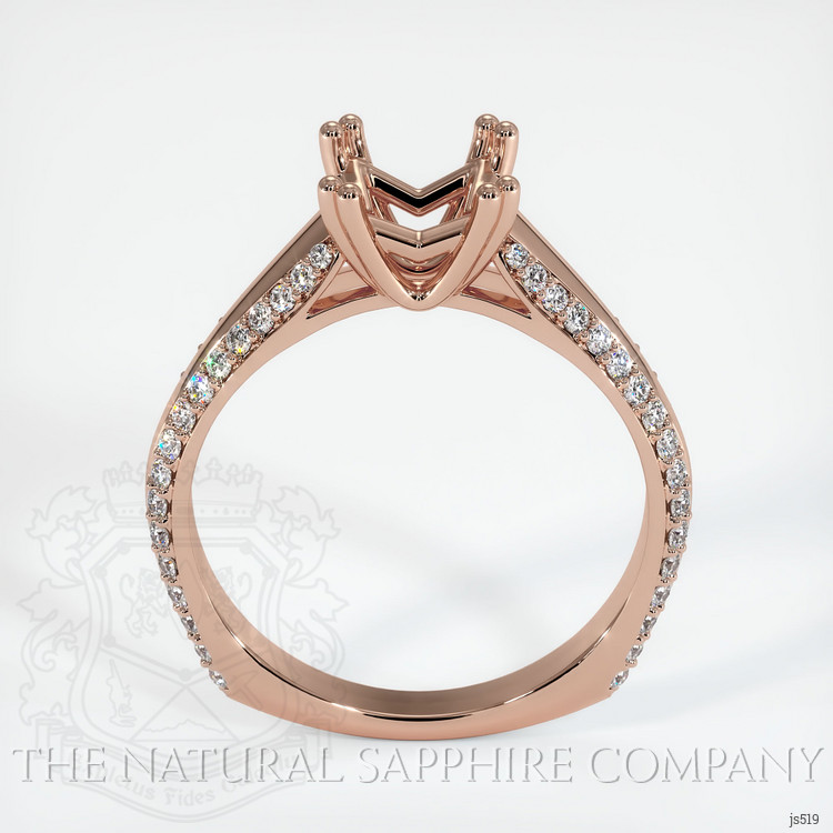 14K Rose Gold Pave Ring Setting