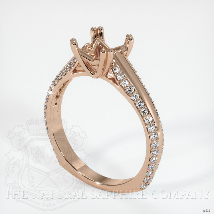 18K Rose Gold Pave Ring Setting