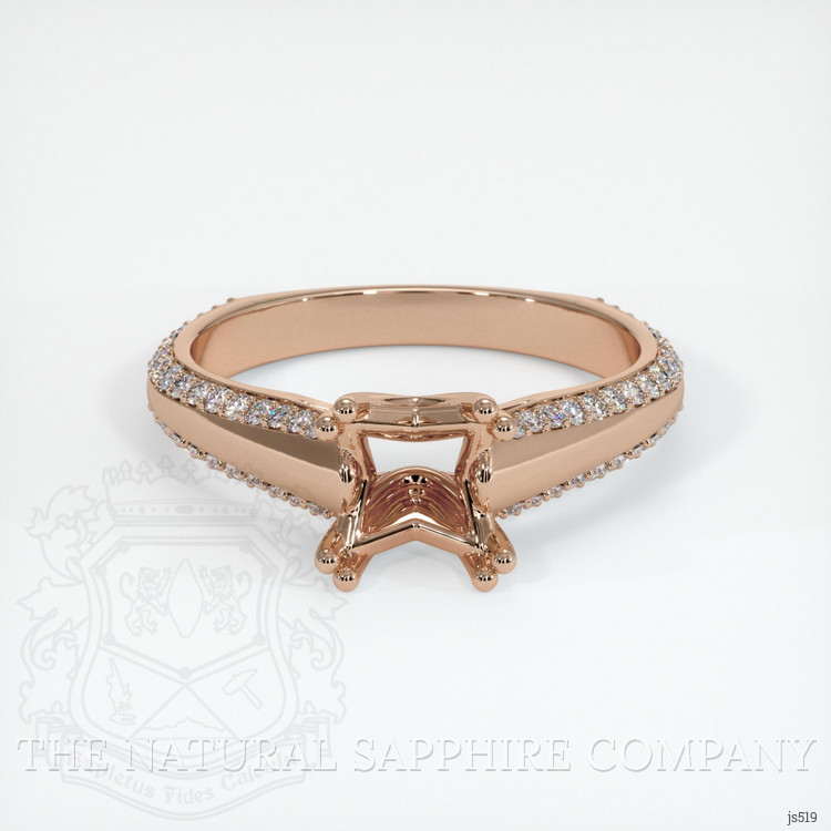 18K Rose Gold Pave Ring Setting
