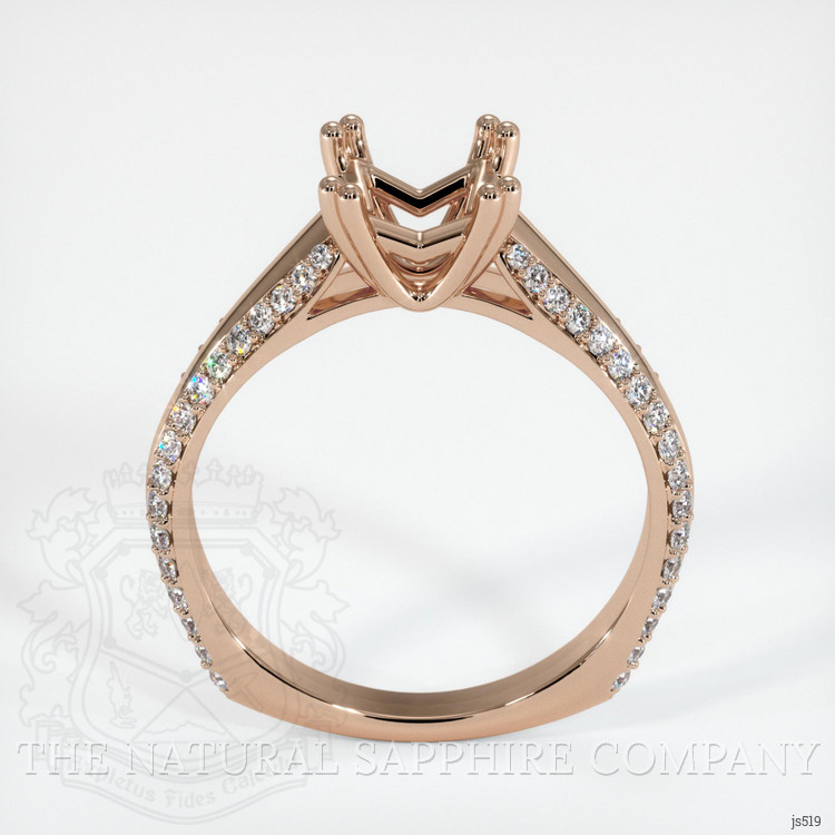 18K Rose Gold Pave Ring Setting