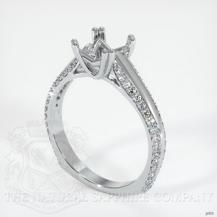 14K White Gold Pave Ring Setting