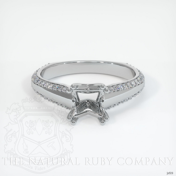 14K White Gold Pave Ring Setting