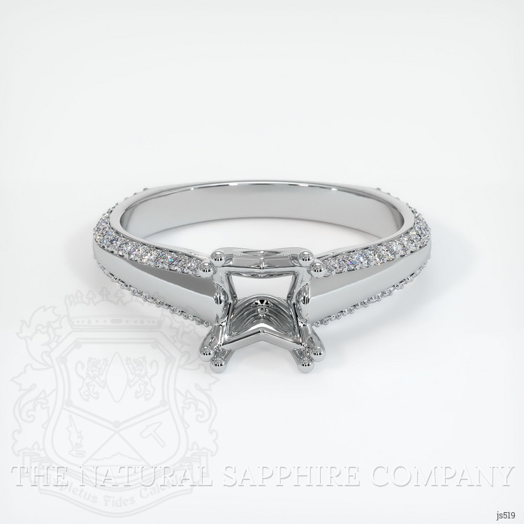 14K White Gold Pave Ring Setting