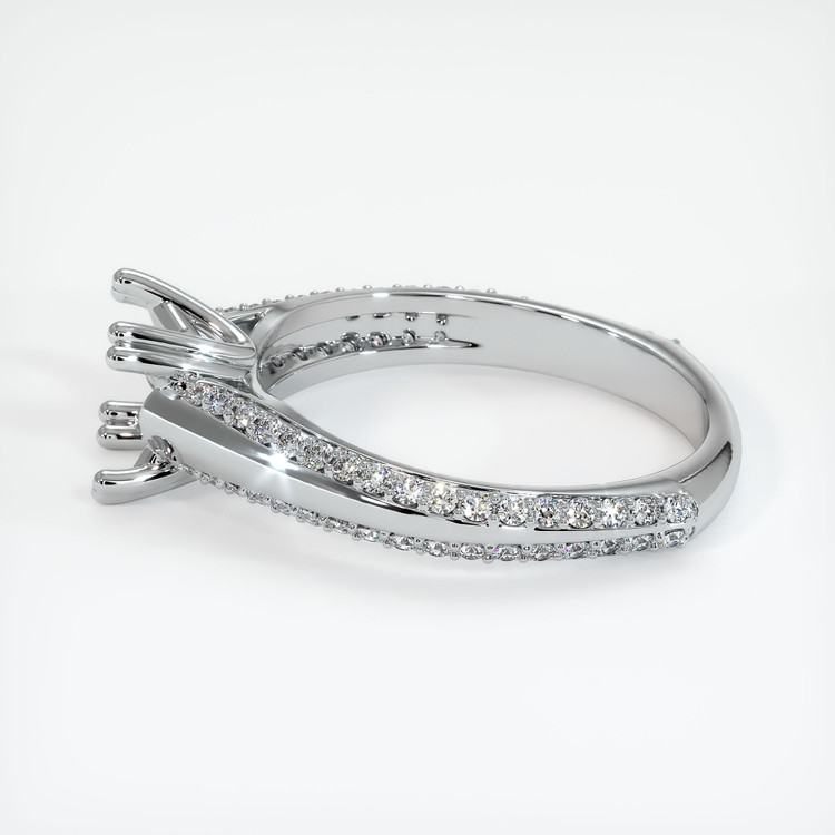 14K White Gold Pave Ring Setting