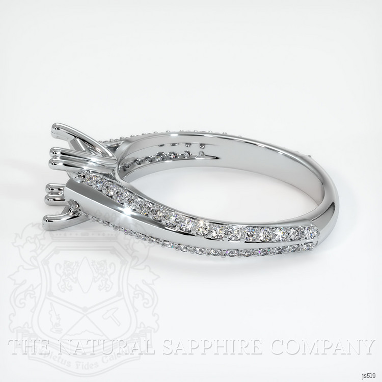 14K White Gold Pave Ring Setting