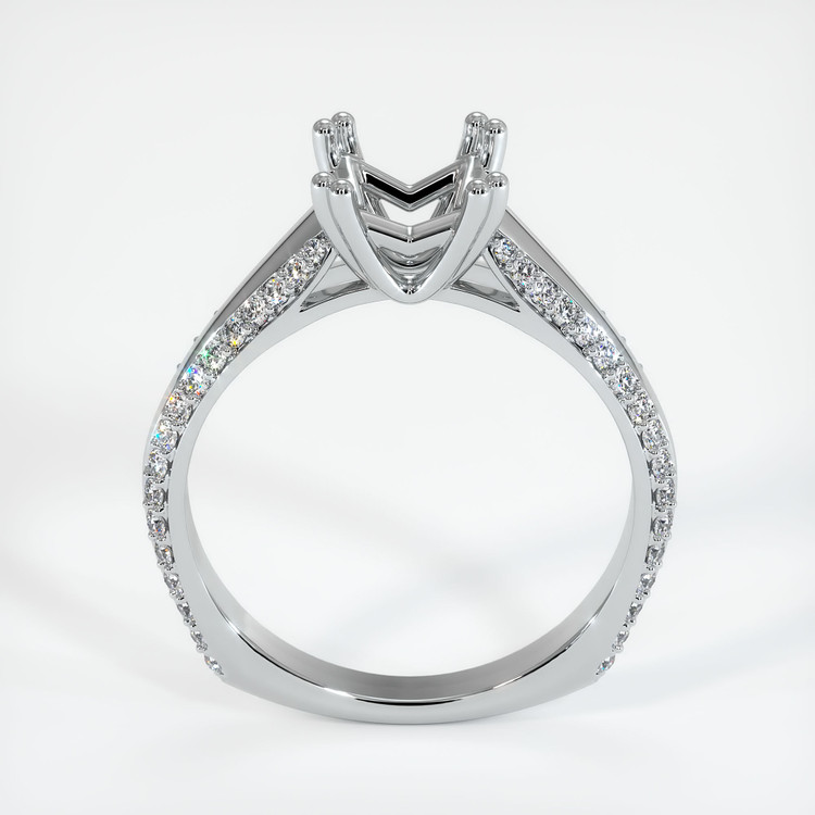14K White Gold Pave Ring Setting