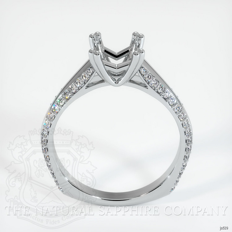 14K White Gold Pave Ring Setting