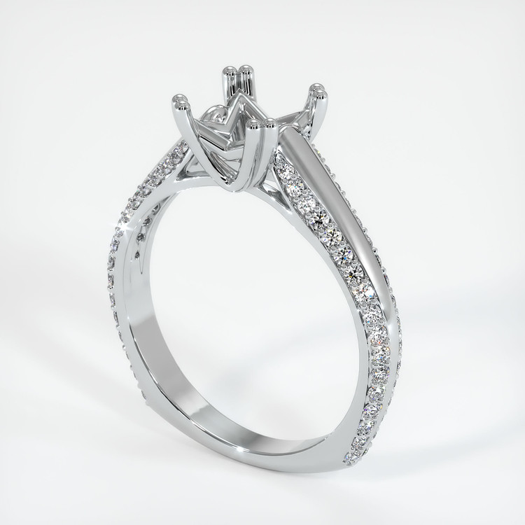 18K White Gold Pave Ring Setting