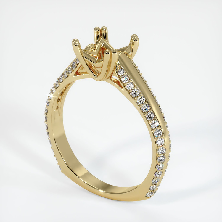 14K Yellow Gold Pave Ring Setting