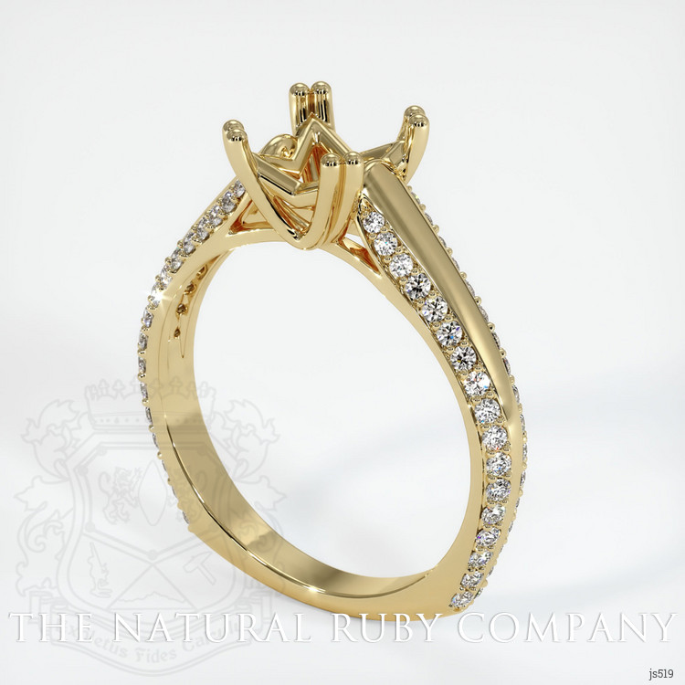 14K Yellow Gold Pave Ring Setting