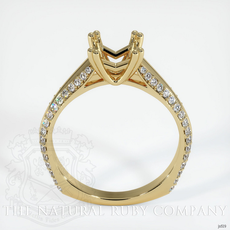 14K Yellow Gold Pave Ring Setting