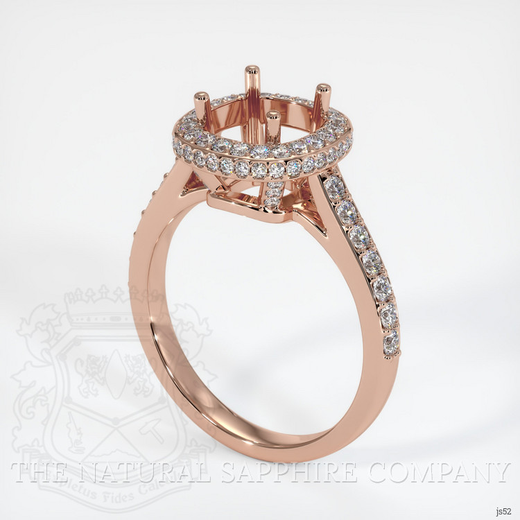 14K Rose Gold Pave Ring Setting