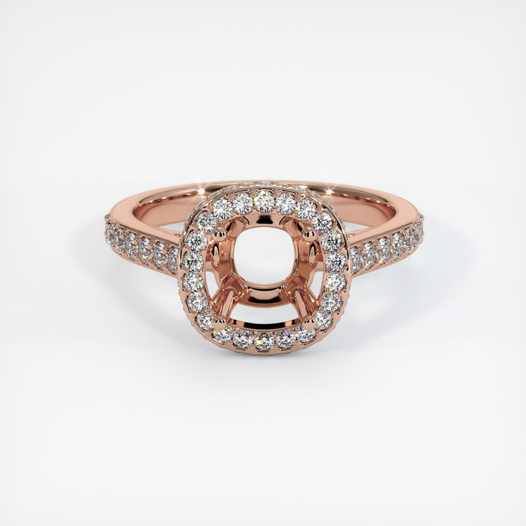 14K Rose Gold Pave Ring Setting