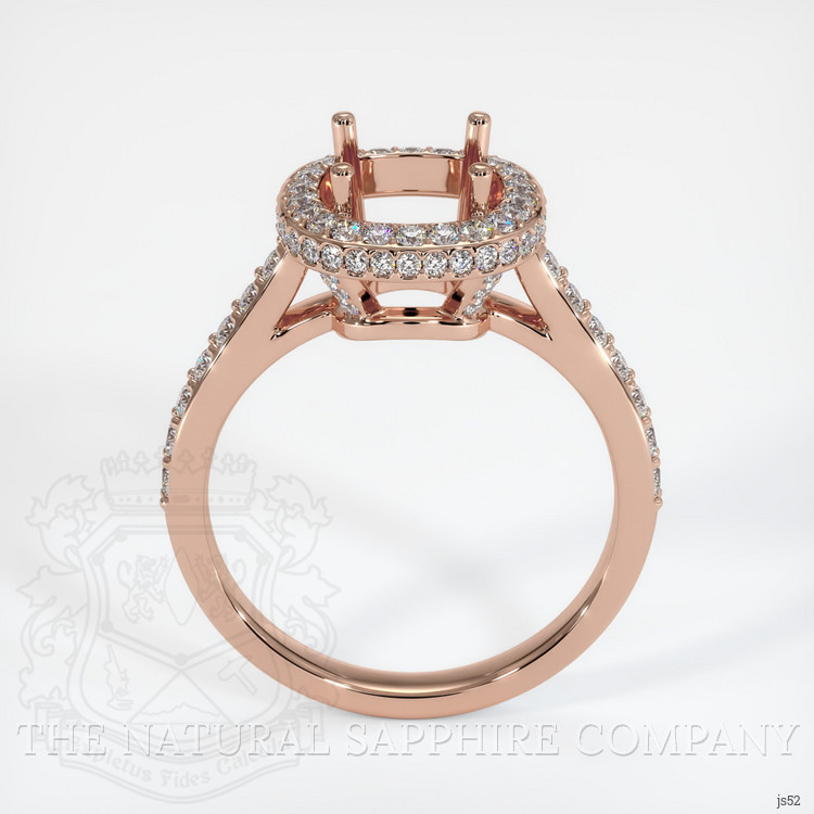 14K Rose Gold Pave Ring Setting