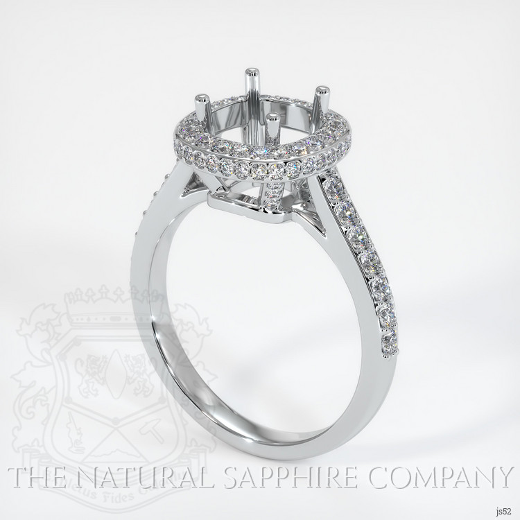 14K White Gold Pave Ring Setting