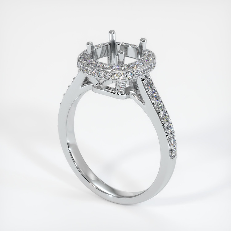 18K White Gold Pave Ring Setting