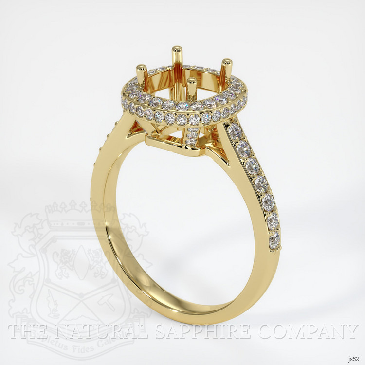 18K Yellow Gold Pave Ring Setting