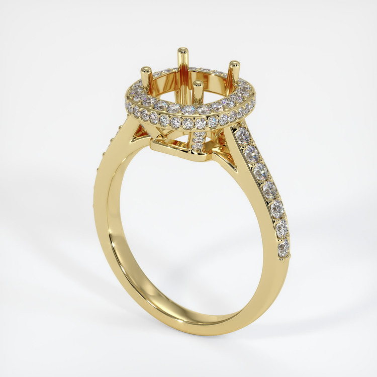 18K Yellow Gold Pave Ring Setting