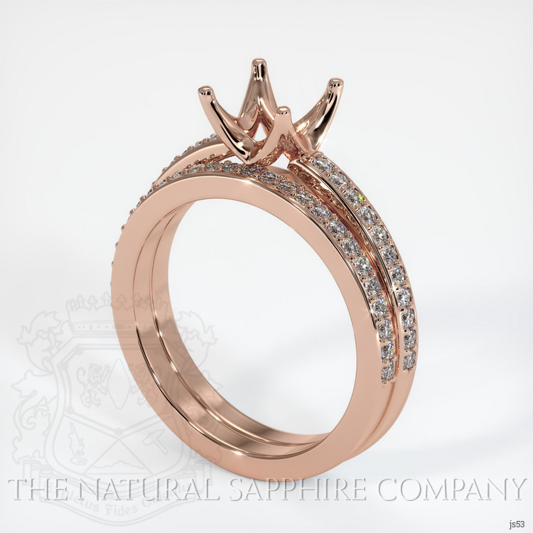 14K Rose Gold Pave Ring Setting