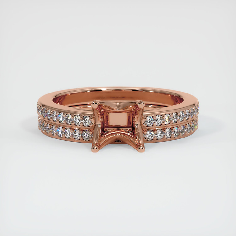 14K Rose Gold Pave Ring Setting