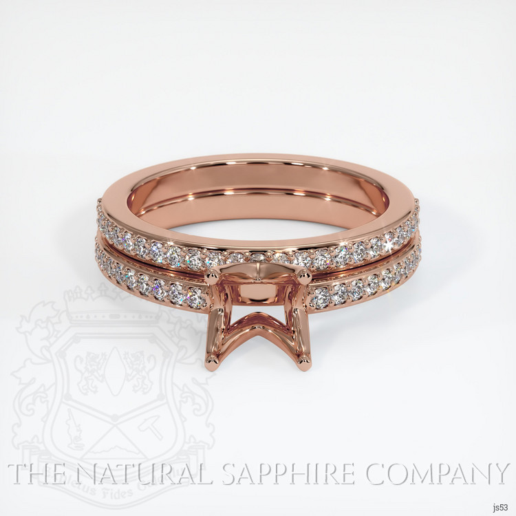 14K Rose Gold Pave Ring Setting