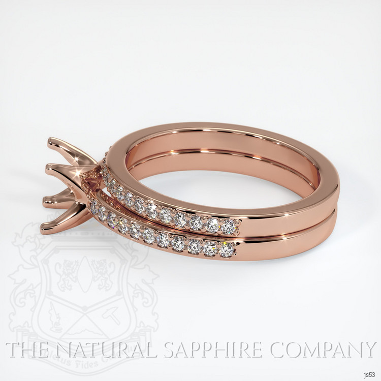 14K Rose Gold Pave Ring Setting