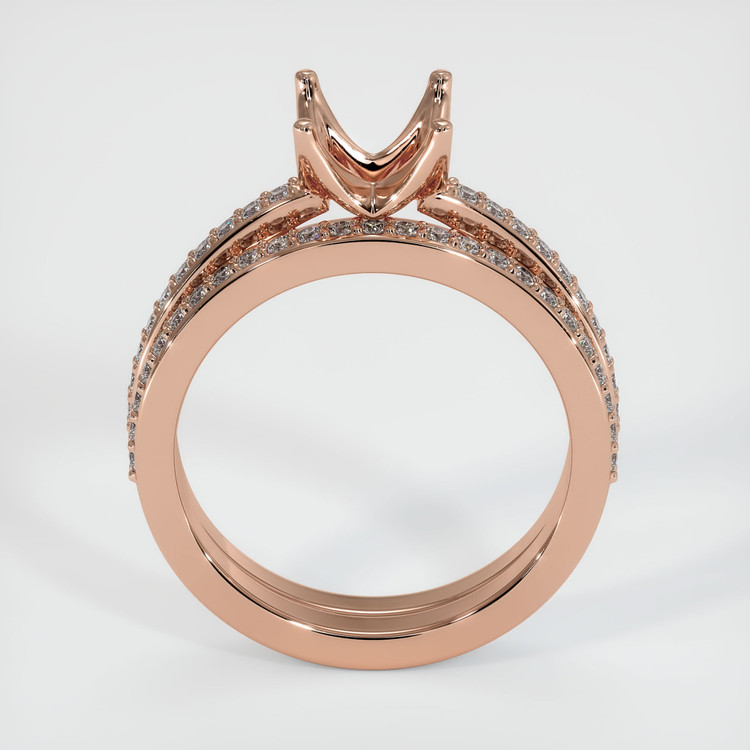 14K Rose Gold Pave Ring Setting