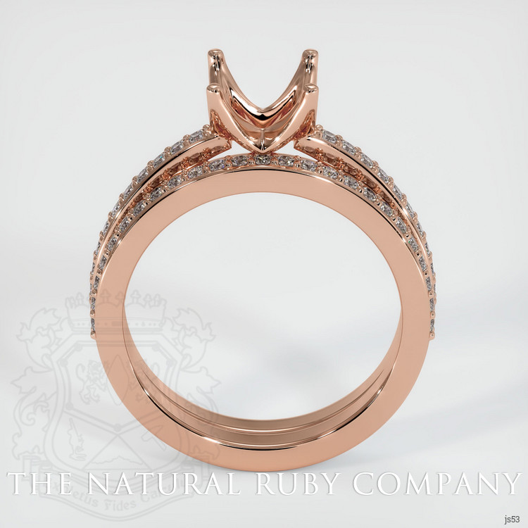 14K Rose Gold Pave Ring Setting