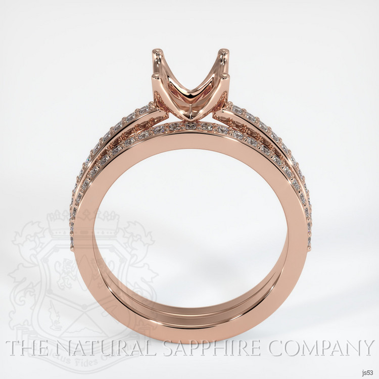 14K Rose Gold Pave Ring Setting