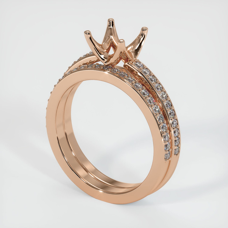18K Rose Gold Pave Ring Setting