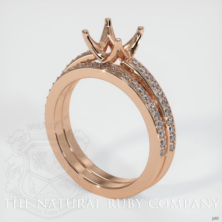 18K Rose Gold Pave Ring Setting