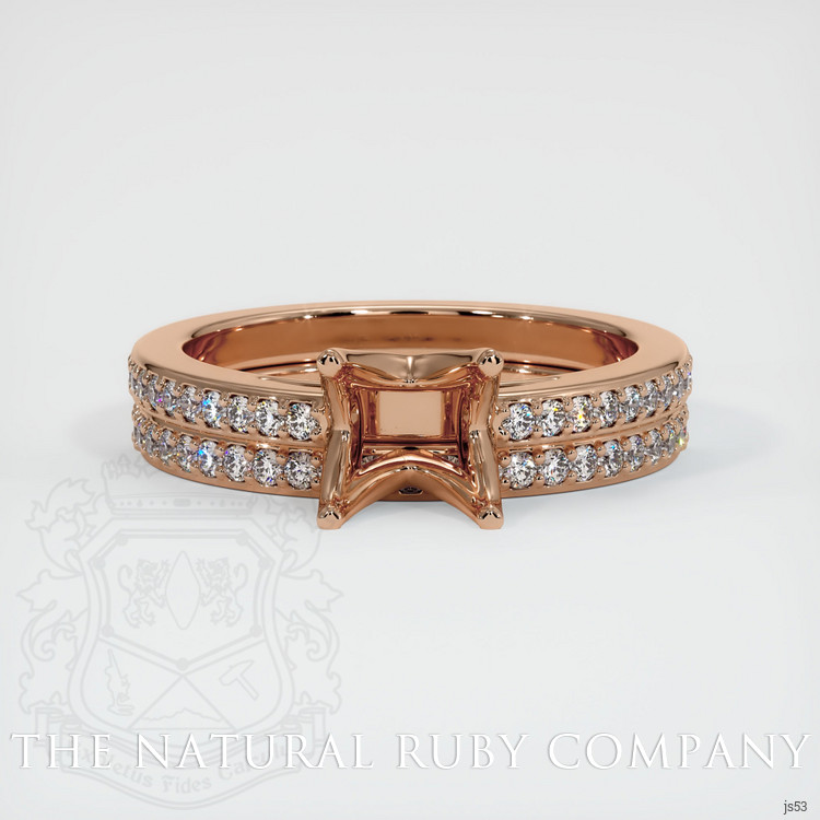 18K Rose Gold Pave Ring Setting